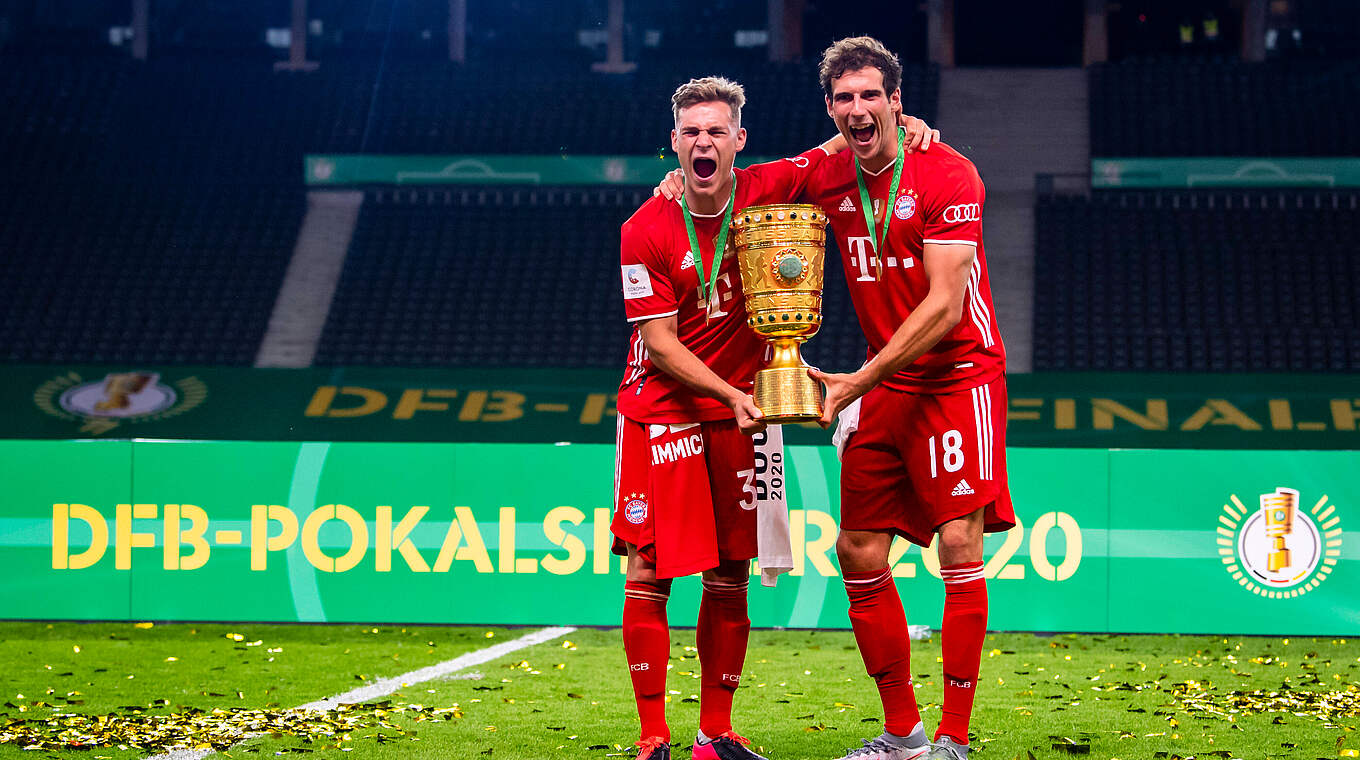 "Es ist Anspruch des FC Bayern, den Pokal zu gewinnen": Goretzka (r.) mit Kimmich © Imago