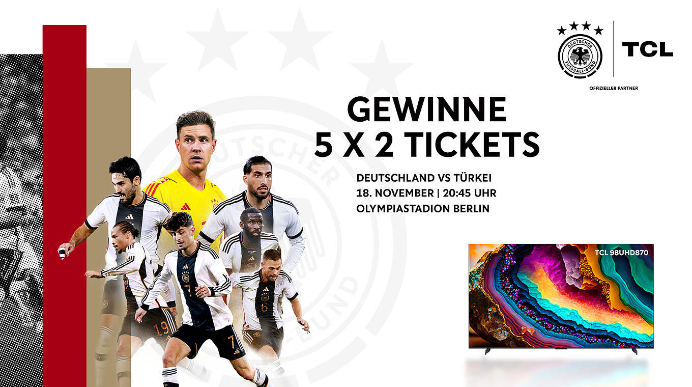 Heute noch Tickets fürs Türkei-Spiel in Berlin gewinnen DFB