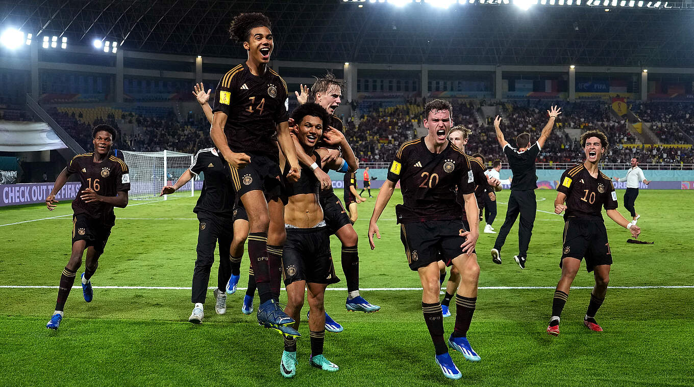 Möchte auch nach dem WM-Finale jubeln: die deutsche U 17-Nationalmannschaft © FIFA/FIFA via Getty Images