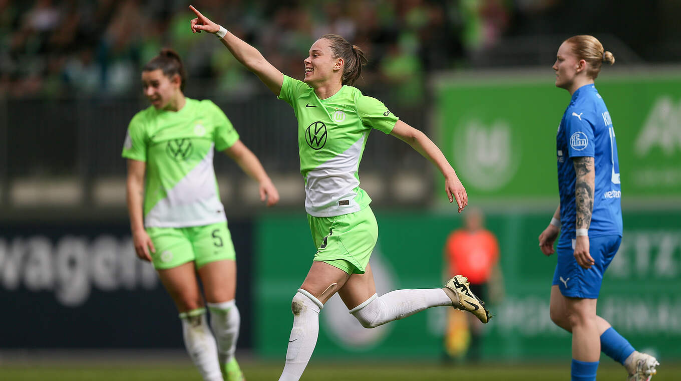 Erzielt eins von neun Toren gegen Essen: Wolfsburgs Ewa Pajor © 2024 Getty Images