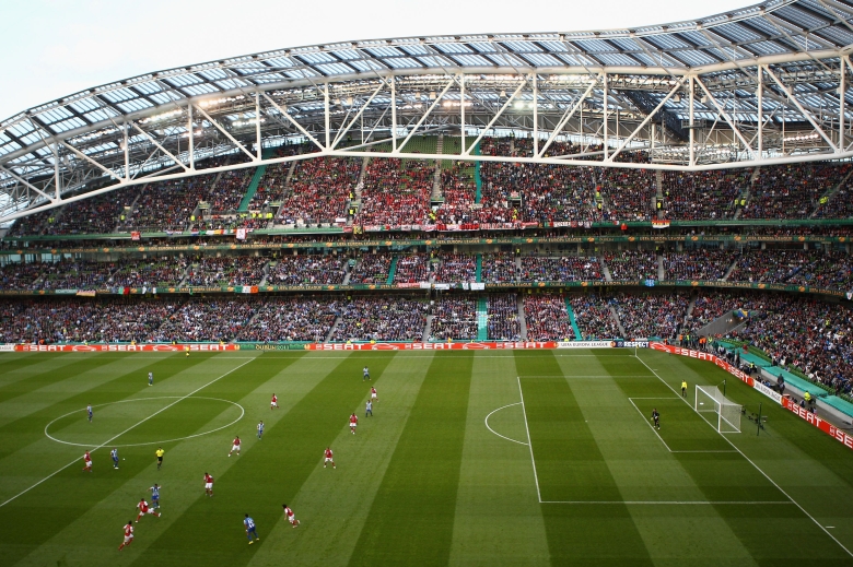 Большие стадионы европы. Стадион Авива Дублин. Национальный стадион Бухарест.